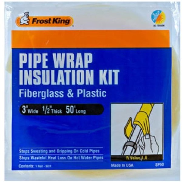 Thermwell Products Thermwell SP50 Fiberglass Pipe Insulation Kit - Plastic Vapor Barrier 433984